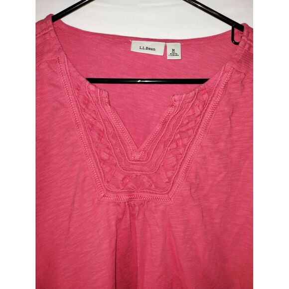L.L. Bean Fuschia 3/4 Length Sleeve Top Women's Size Medium - Picture 2 of 7